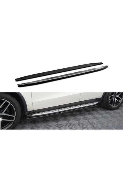 Maxton Design difuzory pod boční prahy pro Mercedes GLE Coupe C292 AMG 43, Coupe C292 AMG-Line, černý lesklý plast ABS