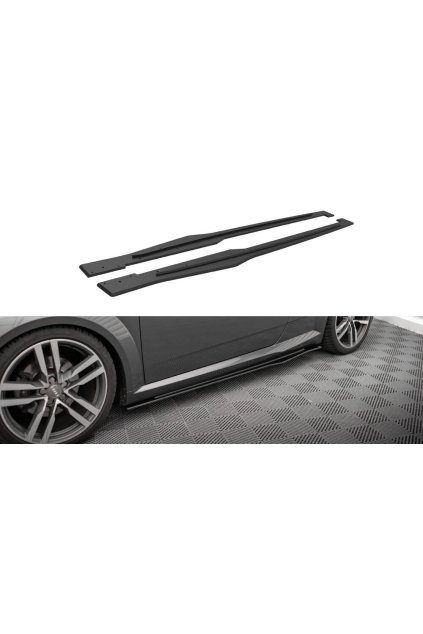 Maxton Design "Street Pro" difuzory pod boční prahy pro Audi TT S, plast ABS bez povrchové úpravy, s červenou linkou