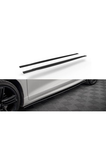 Maxton Design "Street Pro" difuzory pod boční prahy pro Volkswagen Scirocco R Mk3, plast ABS bez povrchové úpravy, s červenou linkou
