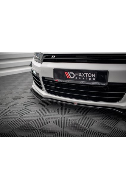 Maxton Design spoiler pod přední nárazník ver.4 pro Volkswagen Scirocco R Mk3, černý lesklý plast ABS