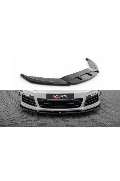 Maxton Design spoiler pod přední nárazník ver.3 pro Volkswagen Scirocco R Mk3, černý lesklý plast ABS