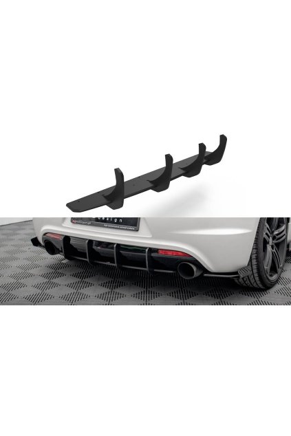 Maxton Design "Street Pro" difuzor zadního nárazníku pro Volkswagen Scirocco R Mk3, plast ABS bez povrchové úpravy
