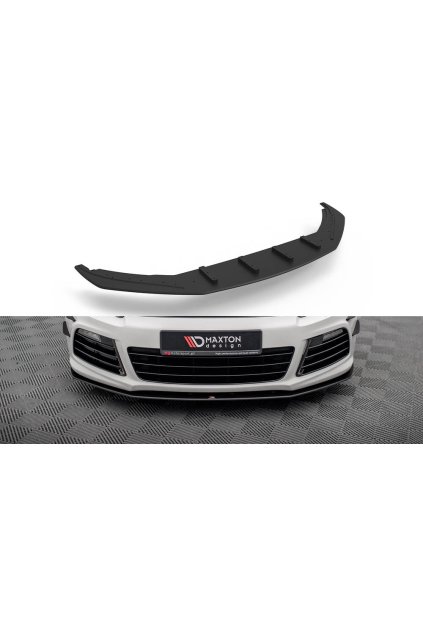 Maxton Design "Street Pro" spoiler pod přední nárazník pro Volkswagen Scirocco R Mk3, plast ABS bez povrchové úpravy, s červenou linkou