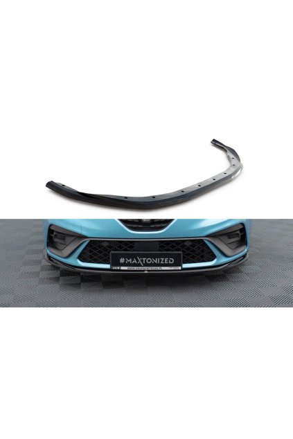 Maxton Design spoiler pod přední nárazník ver.2 pro Renault Clio Mk5 R.S. Line, černý lesklý plast ABS