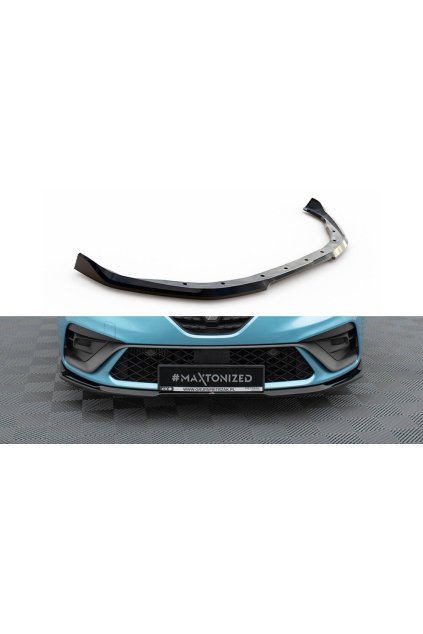 Maxton Design spoiler pod přední nárazník pro Renault Clio Mk5 R.S. Line, černý lesklý plast ABS