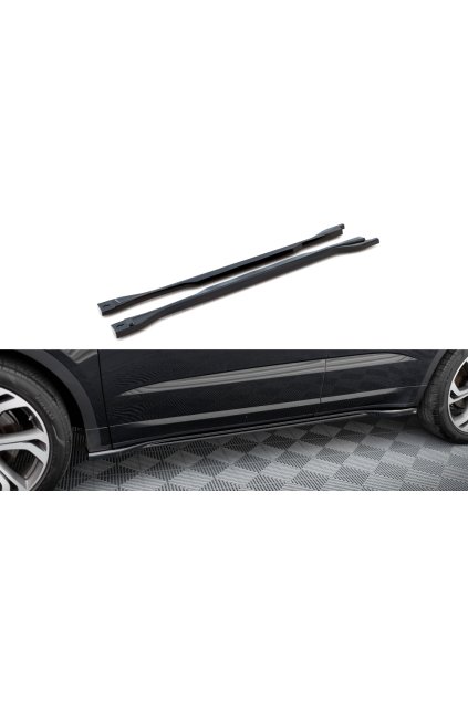 Maxton Design difuzory pod boční prahy pro Jaguar E-Pace Mk1 R-Dynamic, černý lesklý plast ABS