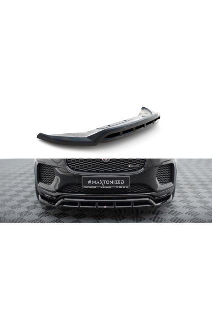 Maxton Design spoiler pod přední nárazník pro Jaguar E-Pace Mk1 R-Dynamic, černý lesklý plast ABS