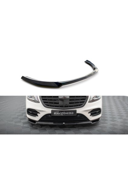 Maxton Design spoiler pod přední nárazník pro Mercedes třída S W222 AMG-Line Facelift, černý lesklý plast ABS
