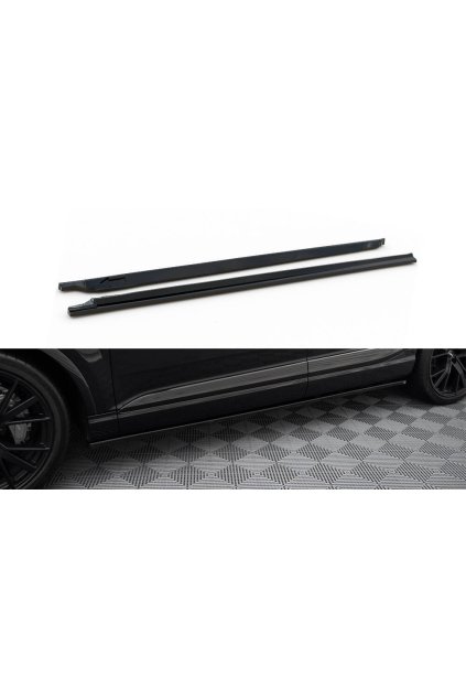 Maxton Design difuzory pod boční prahy ver.2 pro Audi Q7 Mk2 S-Line, černý lesklý plast ABS