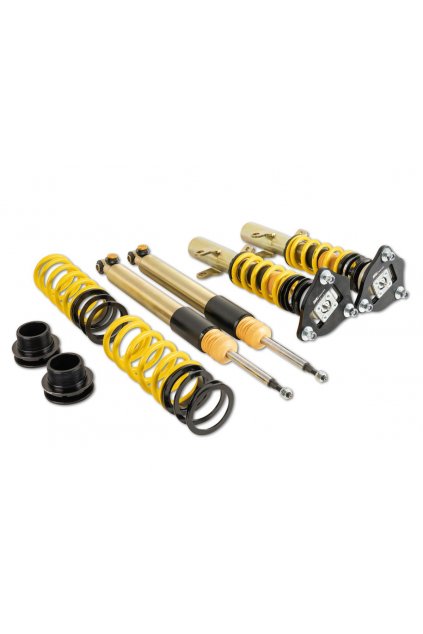 Výškově stavitelný podvozek ST Suspensions ST XTA plus 3, ST XTA plus 3, ST XTA plus 3 s 3-cestně nastavitelnou tuhostí a unibaly pro Seat Leon 5F1 max zatížení PN do 1090 kg, průměr uchycení předního tlumiče 55 mm