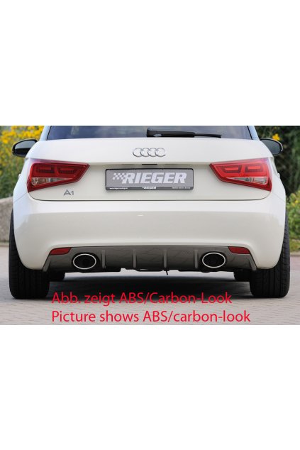 Rieger vložka zadního nárazníku pro Audi A1 8X 3-dvéř., 5-dvéř. (sportback) před faceliftem, plast ABS bez povrchové úpravy, mimo S-Line, pro sportovní koncovky na obou stranách 140x90 mm