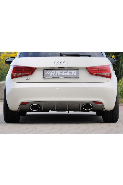 Rieger vložka zadního nárazníku pro Audi A1 8X 3-dvéř., 5-dvéř. (sportback) před faceliftem, plast ABS s povrchovou úpravou Carbon-Look, pro sportovní koncovky na obou stranách 140x90 mm
