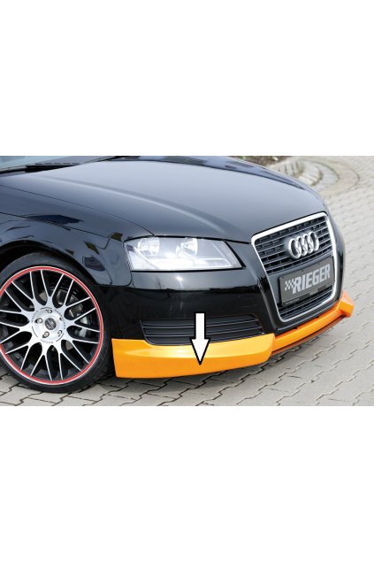 Rieger spoiler pod přední nárazník pro Audi A3 8P 3-dvéř., 5-dvéř., kabriolet, Sportback po faceliftu, r.v. 07/08-, plast ABS bez povrchové úpravy