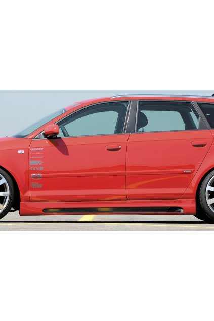 Rieger boční práh mont. strana levá pro Audi A3 8P 5-dvéř., Sportback, plast ABS s povrchovou úpravou Carbon-Look, s prolisem a výřezem