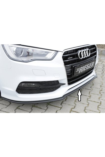Rieger lipa pod přední nárazník pro Audi A3 S3 8V 3-dvéř. (convertible 8V7), 5-dvéř. (sedan 8VS) před faceliftem, 05/13-08/16, plast ABS bez povrchové úpravy