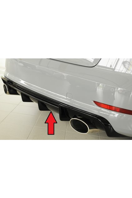 Rieger vložka zadního nárazníku pro Audi A3 S3 8V 3-dvéř. (convertible 8V7), 5-dvéř. (sedan 8VS) před faceliftem, plast ABS lakovaný do černé lesklé barvy