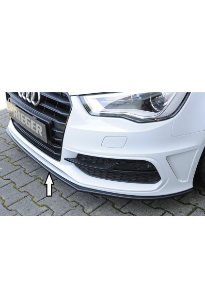 Rieger lipa pod přední nárazník pro Audi A3 S3 8V 3-dvéř. (hatchback 8V1), 5-dvéř. (sportback 8VA) před faceliftem, 05/13-08/16, plast ABS bez povrchové úpravy