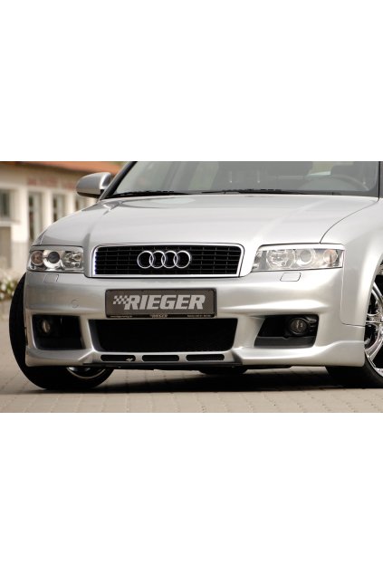 Rieger přední nárazník pro Audi A4 8E avant, sedan, plast ABS bez povrchové úpravy, s žebrováním, pro vozy s ostřikovači světlometů