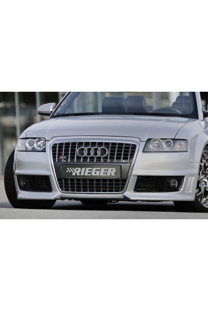Rieger kompletní přední nárazník pro Audi A4 8H kabriolet před faceliftem, plast ABS bez povrchové úpravy, s žebrováním, s držáky originálních mlhových světel