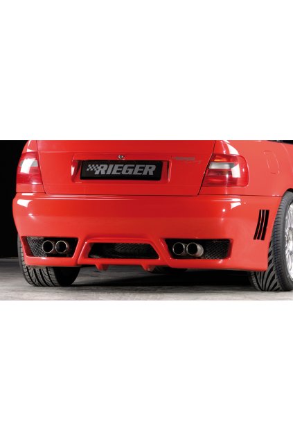 Rieger zadní nárazník pro Audi A4 B5 sedan, plast ABS bez povrchové úpravy, s žebrováním, pro vozy s parkovacím asistentem (PDC)