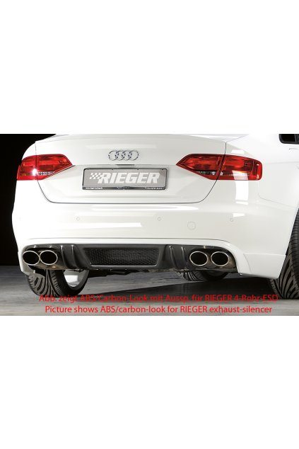 Rieger spoiler pod zadní nárazník pro Audi A4 B8, B81 avant, sedan před faceliftem r.v. 11/07-12/11, plast ABS bez povrchové úpravy, mimo S-Line, pro orig. koncovky na obou stranách
