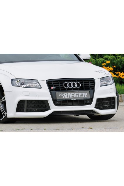 Rieger přední nárazník pro Audi A4 B8, B81 avant, sedan před faceliftem, plast ABS bez povrchové úpravy, pro vozy s ostřikovači světlometů a parkovacím asistentem (PDC)