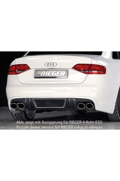 Rieger spoiler pod zadní nárazník pro Audi A4 B8, B81 sedan před faceliftem r.v. 11/07-12/11, plast ABS s povrchovou úpravou Carbon-Look