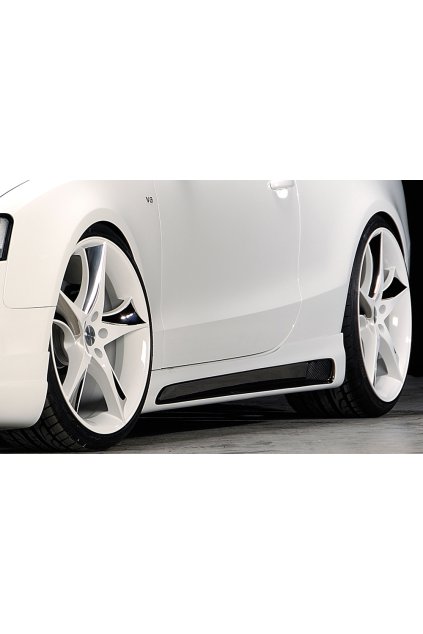 Rieger boční práh mont. strana pravá pro Audi A5 B8, B81 kabriolet, kupé vč. faceliftu, r.v. 06/07-07/11, 10/11-06/16, plast ABS s povrchovou úpravou Carbon-Look, s prolisem a výřezem