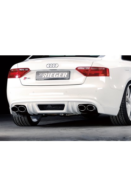 Rieger spoiler pod zadní nárazník pro Audi A5 S5 B8, B81 Sportback před faceliftem r.v. 06/07-07/11, plast ABS bez povrchové úpravy, S-Line, pro dvojité koncovky na obou stranách 4x115x85 mm