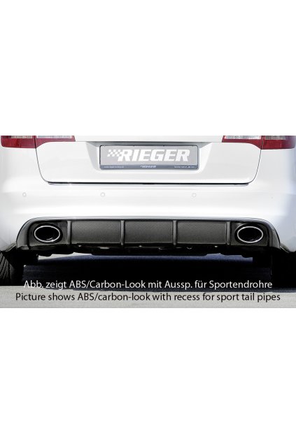 Rieger vložka zadního nárazníku pro Audi A6 4F avant, sedan po faceliftu, plast ABS bez povrchové úpravy, pro orig. koncovky vlevo/vpravo
