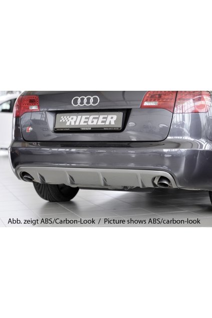 Rieger vložka zadního nárazníku pro Audi A6 4F avant před faceliftem, plast ABS lakovaný do černé lesklé barvy