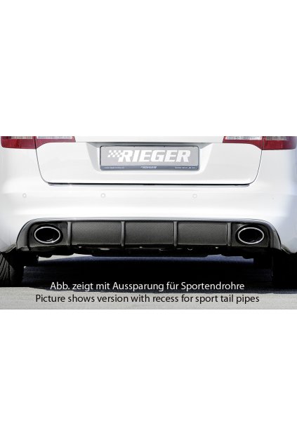 Rieger vložka zadního nárazníku pro Audi A6 4F avant, sedan po faceliftu, plast ABS s povrchovou úpravou Carbon-Look, pro orig. koncovky na obou stranách