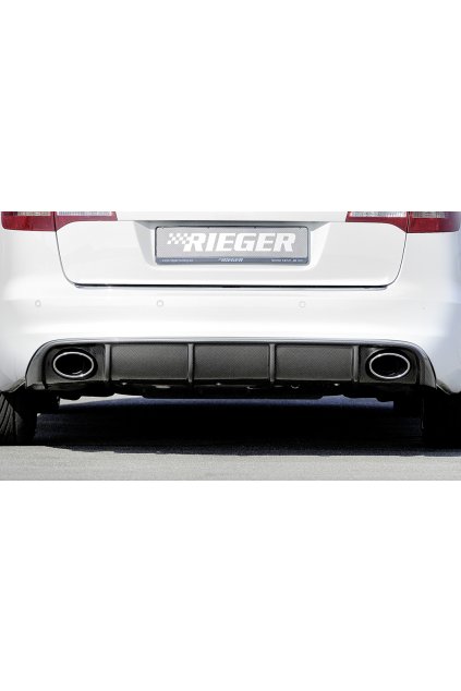 Rieger vložka zadního nárazníku pro Audi A6 4F avant, sedan po faceliftu, plast ABS s povrchovou úpravou Carbon-Look, pro sportovní koncovky na obou stranách 140x90 mm