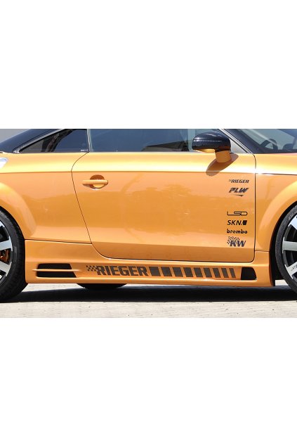Rieger boční práh mont. strana pravá pro Audi TT 8J kupé, roadster, r.v. 09/06-, plast ABS bez povrchové úpravy, s prolisem, s prolisem a dvěma výřezy