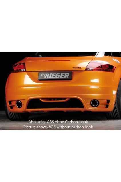 Rieger spoiler pod zadní nárazník pro Audi TT 8J kupé, roadster před faceliftem r.v. 09/06-06/10, plast ABS s povrchovou úpravou Carbon-Look, pro jednoduché koncovky vlevo/vpravo