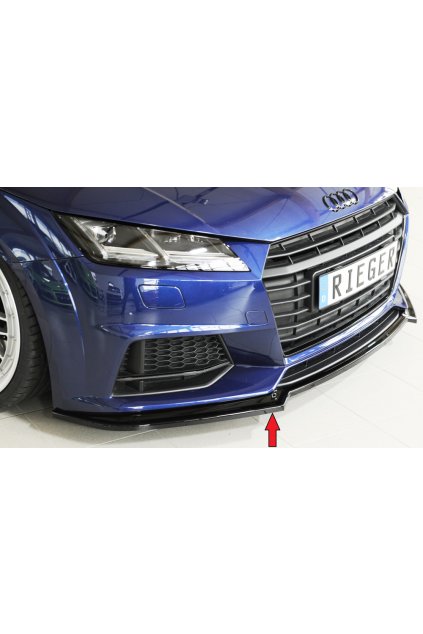 Rieger lipa pod přední nárazník pro Audi TT 8J-FV, 8S kupé, roadster vč. faceliftu, 07/14-08/18, 09/18-, plast ABS lakovaný do černé lesklé barvy