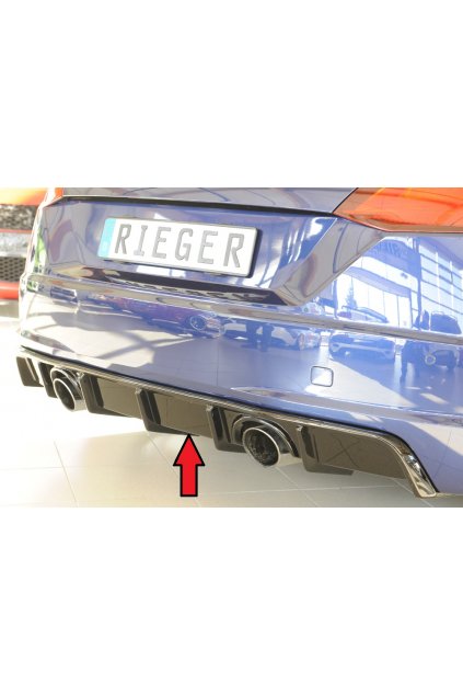 Rieger vložka zadního nárazníku pro Audi TT 8J-FV, 8S kupé, roadster vč. faceliftu, plast ABS lakovaný do černé lesklé barvy