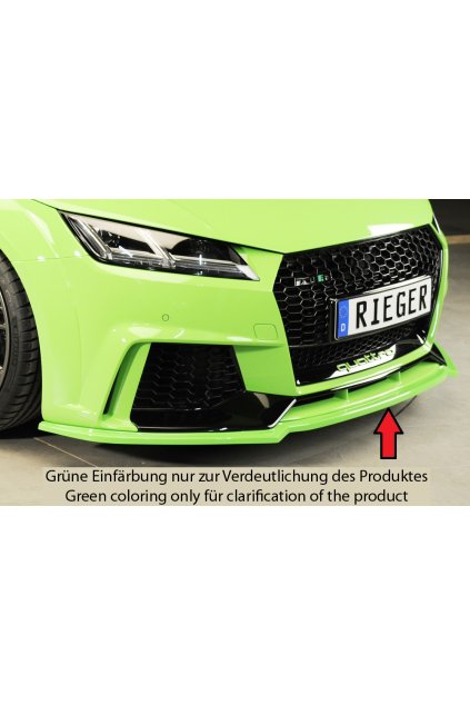 Rieger lipa pod přední nárazník pro Audi TT RS 8J, 8J1-FV, 8S kupé, roadster před faceliftem, 05/16-08/18, plast ABS bez povrchové úpravy
