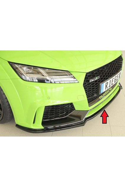 Rieger lipa pod přední nárazník pro Audi TT RS 8J, 8J1-FV, 8S kupé, roadster před faceliftem, 05/16-08/18, plast ABS lakovaný do černé lesklé barvy