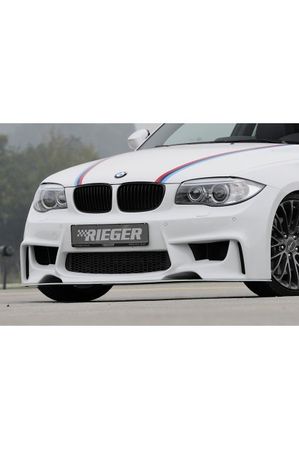 Rieger přední nárazník pro BMW řada 1 E81, E82, E88, E87 2-dvéř., 4-dvéř., kabriolet, kupé, sedan, plast ABS bez povrchové úpravy, pro vozy s ostřikovači předních světlometů, parkovacím asistentem (PDC) a plochou nádobou na ostřikovače