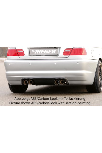 Rieger spoiler pod zadní nárazník M3-Look pro BMW řada 3 E46 kabriolet, kupé vč. faceliftu r.v. 02/02-, 02/98-12/01, plast ABS bez povrchové úpravy
