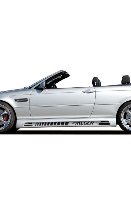 Rieger boční práh (185mm) mont. strana levá pro BMW řada 3 E46, E46 M3 compact, kabriolet, kupé, sedan vč. faceliftu, r.v. 02/02-, 02/98-12/01, 06/00-, plast ABS bez povrchové úpravy, s prolisem, s prolisem a dvěma výřezy