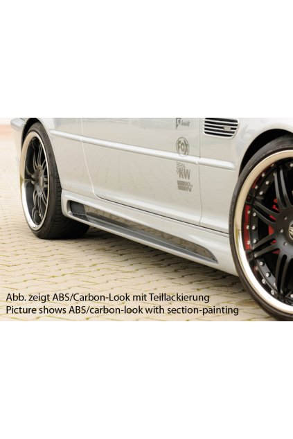 Rieger boční práh mont. strana levá pro BMW řada 3 E46, E46 M3 compact, kabriolet, kupé, sedan vč. faceliftu, r.v. 02/02-, 02/98-12/01, 06/00-, plast ABS bez povrchové úpravy, s prolisem a výřezem