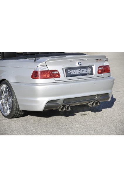 Rieger zadní nárazník pro BMW řada 3 E46 kabriolet, kupé, sedan před faceliftem, plast ABS bez povrchové úpravy, pro vozy s parkovacím asistentem (PDC)