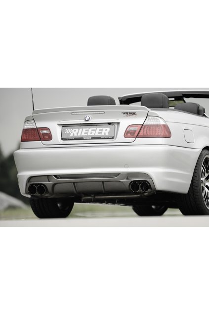 Rieger kompletní zadní nárazník pro BMW řada 3 E46 kabriolet, kupé, sedan po faceliftu, plast ABS bez povrchové úpravy, pro vozy bez parkovacího asistenta (PDC)