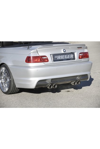 Rieger kompletní zadní nárazník pro BMW řada 3 E46 kabriolet, kupé, sedan po faceliftu, plast ABS bez povrchové úpravy, pro vozy s parkovacím asistentem (PDC)