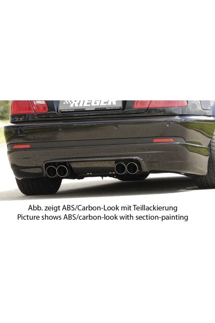 Rieger spoiler pod zadní nárazník M3-Look pro BMW řada 3 E46 kabriolet, kupé po faceliftu r.v. 02/02-, plast ABS s povrchovou úpravou Carbon-Look