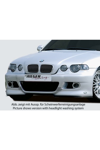 Rieger kompletní přední nárazník pro BMW řada 3 E46 compact po faceliftu, plast ABS bez povrchové úpravy, pro vozy bez ostřikovačů světlometů