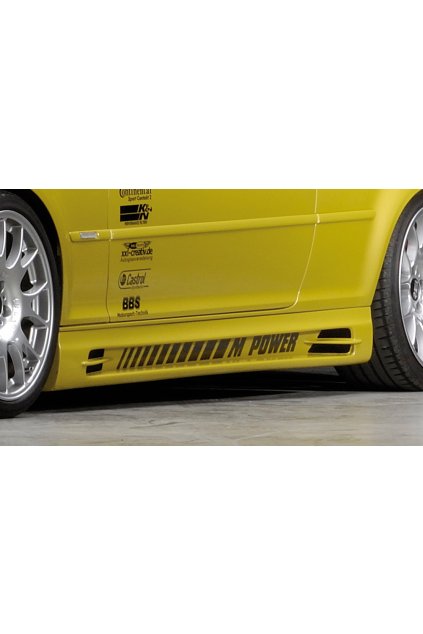 Rieger boční práh mont. strana pravá pro BMW řada 3 E46 touring vč. faceliftu, r.v. 02/02-, 02/98-12/01, plast ABS bez povrchové úpravy, s prolisem, s prolisem a dvěma výřezy