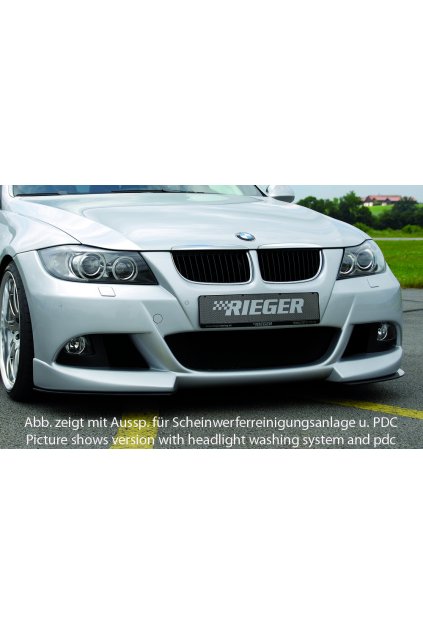 Rieger přední nárazník pro BMW řada 3 E90, E91 sedan, touring před faceliftem, plast ABS bez povrchové úpravy, pro vozy bez ostřikovačů světlometů a parkovacího asistenta (PDC)